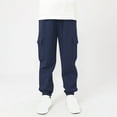 thumbnail image 1 of CYRBOKO Boys Sweatpants, Cotton Loose Elastic Waist Casual Athletic Pants Navy Size 8-9 T, 1 of 7