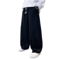 thumbnail image 1 of CYRBOKO Boys Sweatpants with Pockets, Fleece-lined Elastic Waist Winter Cotton Drawstring Athletic Pants Black Size 14-15 T, 1 of 8