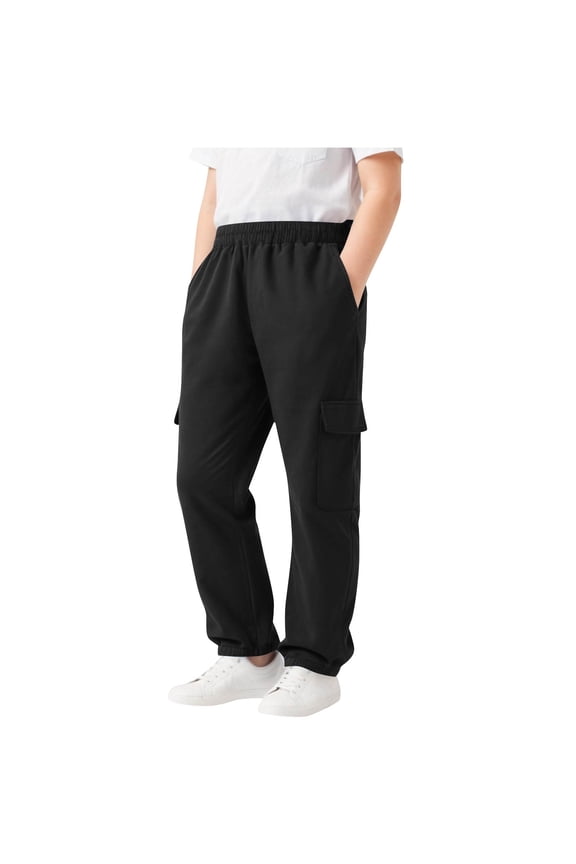 Boys Sweatpants with Pockets, Thermal Elastic Waist Fall Casual Drawstring Winter Joggers Black Size 11-12 T
