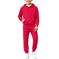 thumbnail image 1 of CYRBOKO Boys Sweatsuits 2pcs Sets, Athletic Casual Lightweifht Fleece Lined Long Sleeve Hoodie and Jogger Sweatpants Red Size 5-6 T, 1 of 6