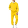 thumbnail image 1 of CYRBOKO Boys Sweatsuits 2pcs Sets, Long Sleeve Casual Lightweifht Fleece Lined Athletic Hoodie and Jogger Sweatpants Yellow Size 5-6 T, 1 of 6