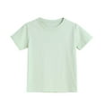thumbnail image 1 of CYRBOKO Boys T-shirts, Cotton Casual Short Sleeve Crewneck Basic Tops Mint Green Size 9-10 T, 1 of 5