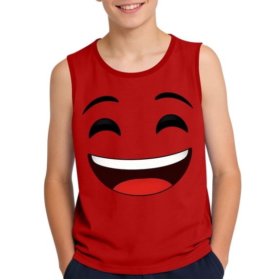 CYRBOKO Boys Tank Tops, Gift Casual Sleeveless Funny Kids Summer Tops Red Size 6 T