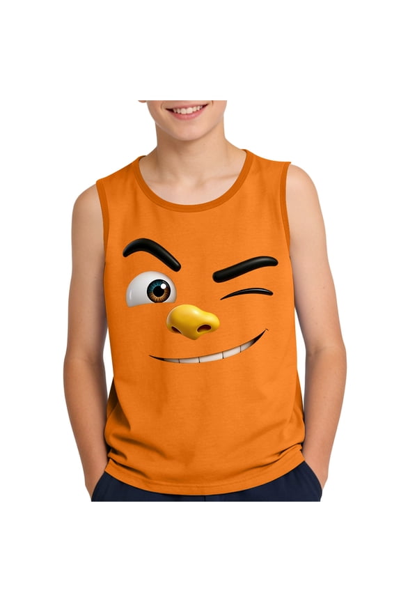 Boys Tank Tops, Holiday Sleeveless Casual Funny Kids Summer Tops Orange Size 6 T