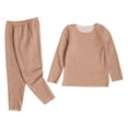 thumbnail image 1 of CYRBOKO Boys' Underwear Sets, Long Sleeve Winter Elastic Waist Cotton Loungewear Sets Coffee Size 9-10 T, 1 of 2