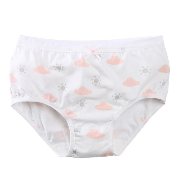 CYRBOKO Briefs for Girls, Elastic Waist Cotton Casual Stretchy Girls Underwear White Size 7-8 T