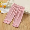 thumbnail image 1 of CYRBOKO Capri Leggings for Toddler Girls, Casual Stretch Breathable Elastic Waist Tight Bottoms Pink Size 1-2 T, 1 of 3