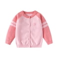 thumbnail image 1 of CYRBOKO Cardigan Sweaters for Toddler Girls, Casual Crew Neck Cotton Long Sleeve Kids Clothig Pink Size 7-8 T, 1 of 9