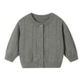 thumbnail image 1 of CYRBOKO Cardigans for Toddler Boys, Crew Neck Cotton Fall Long Sleeve Kids Clothig Gray Size 3 T, 1 of 6