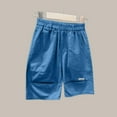 thumbnail image 1 of CYRBOKO Cargo Shorts for Boys, Casual Cotton Holiday Elastic Waist Summer Shorts Blue Size 5-6T, 1 of 3