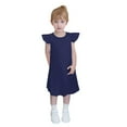 thumbnail image 1 of CYRBOKO Casual Dresses for Girls, Summer A-Line Flutter Sleeve Princess Midi Dresses Navy Size 9-10 T, 1 of 8