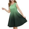 thumbnail image 1 of CYRBOKO Casual Dresses for Toddler Girls, Gradient Summer Sleeveless Princess Midi Dresses Green Size 11-12 T, 1 of 6