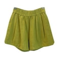 thumbnail image 1 of CYRBOKO Casual Shorts for Girls, Cotton Striped Elastic Waist Casual Shorts Yellow Size 8-9T, 1 of 2