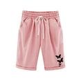 thumbnail image 1 of CYRBOKO Casual Shorts for Girls, Drawstring Knee-Length Elastic Waist Comfy Summer Shorts Pink Size 7-8 T, 1 of 5