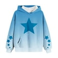 thumbnail image 1 of CYRBOKO Fleece Hoodies for Girls, Fall&Winter Gradient Star Printed Casual Long Sleeve Sweatshirts with Pocket Blue Size 5-6 T, 1 of 7