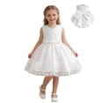 thumbnail image 1 of CYRBOKO Flower Girl Dresses, Birtyday Princess A-line Sleeveless Mesh Dresses White Size 4-5 T, 1 of 6