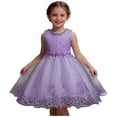 thumbnail image 1 of CYRBOKO Flower Girl Dresses, Summer Formal A-line Wedding Princess Dresses Purple Size 9-10 T, 1 of 6