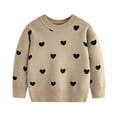 thumbnail image 1 of CYRBOKO Girl's Pullover Sweaters, Long Sleeve Loose Casual Crew Neck Kint Tops Beige Size 5-6 T, 1 of 6