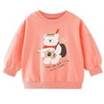 thumbnail image 1 of CYRBOKO Girl's Sweatshirts, Comfy Crew Neck Cotton Long Sleeve Grils Clothes Orange Size 5-6 T, 1 of 9
