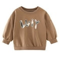 thumbnail image 1 of CYRBOKO Girl's Sweatshirts, Crew Neck Cotton Gift Long Sleeve Grils Clothes Brown Size 8-9 T, 1 of 8