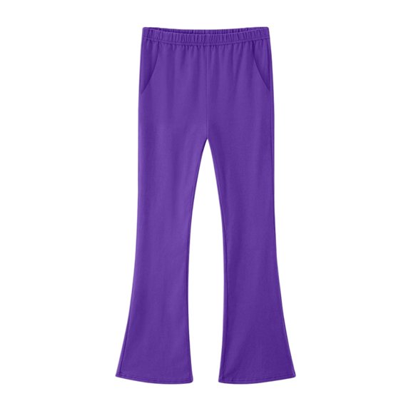 CYRBOKO Girls Active Leggings, Casual Elastic Waist Stretchy Cotton Wide-leg Bottoms Multicolor Size 3-4 T