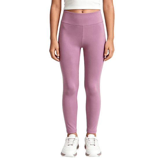 CYRBOKO Girls Active Leggings, Elastic Waist Stretch Casual Loungewear Tight Bottoms Purple Size 6 T