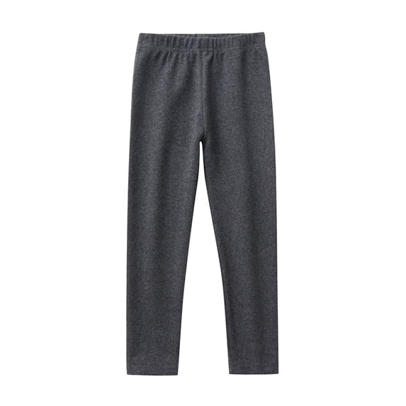 CYRBOKO Girls Active Leggings, Stretch Soft Elastic Waist Cotton Long Bottoms Dark Gray Size 10-11 T