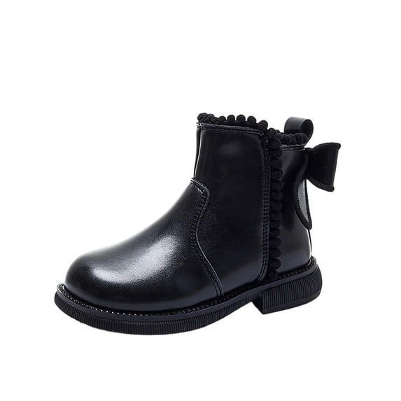 CYRBOKO Girls Ankle Boots, Comfort Casual Fall Winter Side Zip Girls Booties Girls Shoes Black Size 8.5 (Toddler)