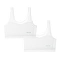 thumbnail image 1 of CYRBOKO Girls Bars, Breathable Comfortable Soft Cotton 2-Pack Seamless Bralettes White Size 7-13 T, 1 of 7
