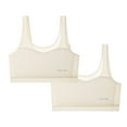 thumbnail image 1 of CYRBOKO Girls Bars, Comfortable 2-Pack Cotton Soft Breathable Seamless Bralettes Beige Size 7-13 T, 1 of 7