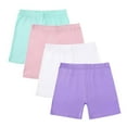 thumbnail image 1 of CYRBOKO Girls Bike Shorts, 4PC Elastic Waist Cotton Soft Summer Shorts Multicolor Size 11-12 T, 1 of 9