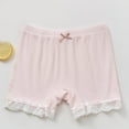thumbnail image 1 of CYRBOKO Girls Bike Shorts, Elastic Waist Streth Cotton Ruffle Short Leggings Pink Size 6 T, 1 of 3