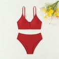 thumbnail image 1 of CYRBOKO Girls Bikinis Swimsuits, Vacation Summer Spaghetti Straps 2 Pieces Swimsuit Set Red Size 10-11 T, 1 of 6