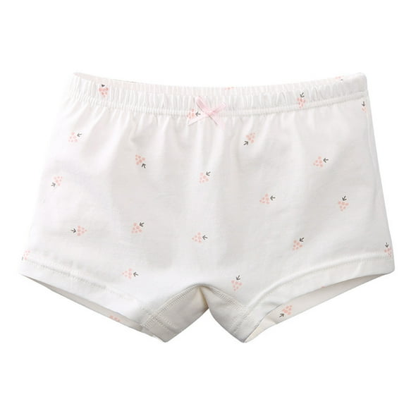 CYRBOKO Girls Boxers, Thin Stretchy Cotton Elastic Waist Girls Underwear White Size 9-10 T