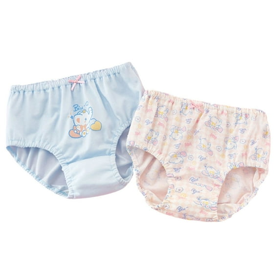 CYRBOKO Girls Briefs, Lightweight Cotton 2PC Elastic Waist Girls Underwear Light Blue Size 5-7 T