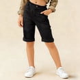 thumbnail image 1 of CYRBOKO Girls Casual Shorts, Back-to-school Straight-leg Elastic Waist Lightweight Summer Shorts Black Size 9-10 T, 1 of 8