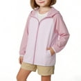 thumbnail image 1 of CYRBOKO Girls' Color Block Sun Jacket, Light Ice Fabric Breathable Summer Soft Elastic UV Protector Purple Size 4-5 T, 1 of 7