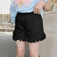 thumbnail image 1 of CYRBOKO Girls Denim Shorts, Casual Summer Solid Color Jean Shorts Black Size 6 T, 1 of 4