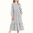 thumbnail image 1 of CYRBOKO Girls Dresses with Side Pockets, Polka Dot Birthday Long Sleeve A-line Mid-Length Dresses White Size 12-13T, 1 of 6