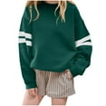 thumbnail image 1 of CYRBOKO Girls Fall Sweatshirts, Crew neck Loose Fit Casual Long Sleeve Pullover Tops Army Green Size 1-2 T, 1 of 6