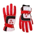 thumbnail image 1 of CYRBOKO Girls Fleece Gloves, Snow Thermal Waterproof Stretchy Winter Gloves Red Size 9-15 T, 1 of 7