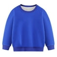 thumbnail image 1 of CYRBOKO Girls Fleece Sweatshirts, Long Sleeve Cotton Solid Color Crew Neck Fall Pullover Blue Size 11-12 T, 1 of 6