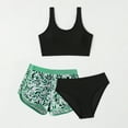 thumbnail image 1 of CYRBOKO Girls Graphic Swimsuit, Beach 3 Pieces Summer Bikinis Set Green Size 5-6 T, 1 of 5