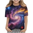 thumbnail image 1 of CYRBOKO Girls Graphic Tees, Crewneck Holiday Short Sleeve Casual Summer T-shirts Multicolor Size 7-8 T, 1 of 7