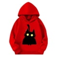 thumbnail image 1 of CYRBOKO Girls' Halloween Hoodies, Loose Fit Soft Casual Long Sleeve Kids Sweatshirts Red Size 9-10 T, 1 of 5