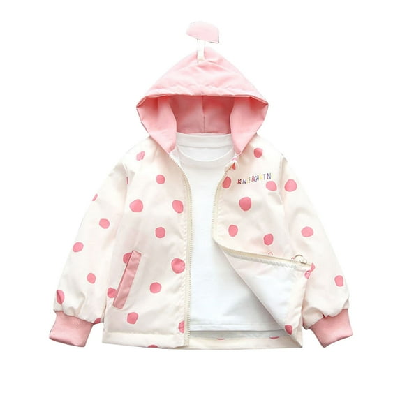 CYRBOKO Girls Hooded Jackets, Casual Lightweight Long Sleeve Holiday Full Zip Fall Tops Pink Size 10-12 T