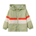 thumbnail image 1 of CYRBOKO Girls Hooded Jackets, Full-Zip Lightweight Long Sleeve Loose Spring and Fall Windbreakers Green Size 5-6 T, 1 of 9