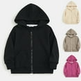 thumbnail image 1 of CYRBOKO Girls Hooded Jackets, Gift Full Zip Long Sleeve Athletic Casual Outerwear with Pockets Black Size 8-10 T, 1 of 5