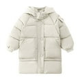 thumbnail image 1 of CYRBOKO Girls Hooded Jackets, Thermal Casual Long Sleeve Full Zip Winter Outerwear White Size 11-12 T, 1 of 6