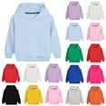 thumbnail image 1 of CYRBOKO Girls Hooded Sweatshirts, Long Sleeve Casual Athletic Running Pullover with Pocket Light Blue Size 10-12 T, 1 of 6
